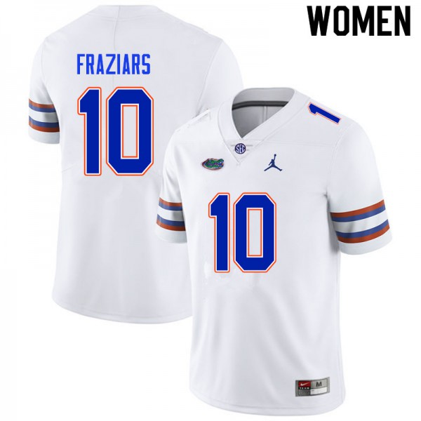 Women #10 Ja'Quavion Fraziars Florida Gators College Football Jerseys White
